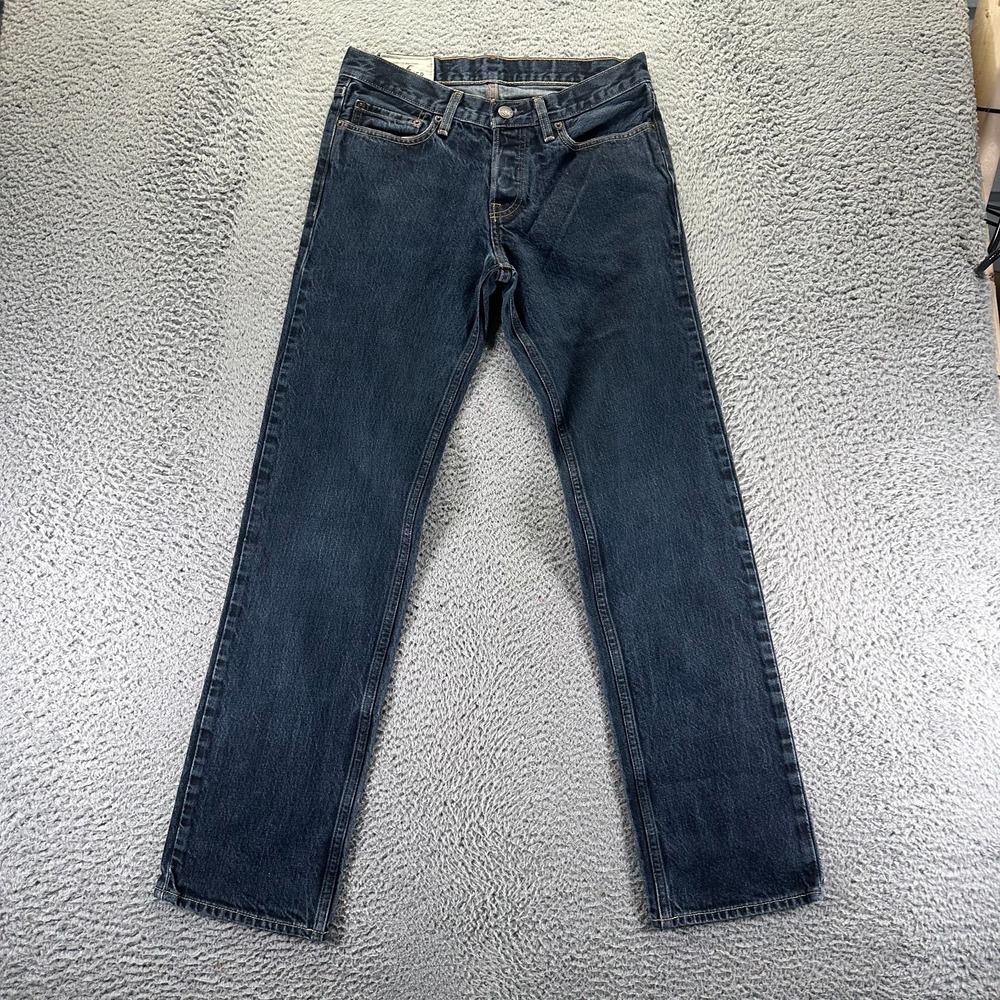 Hollister Jeans 30x32 Blue Denim Cotton Straight Leg Classic Button-Fly Workwear